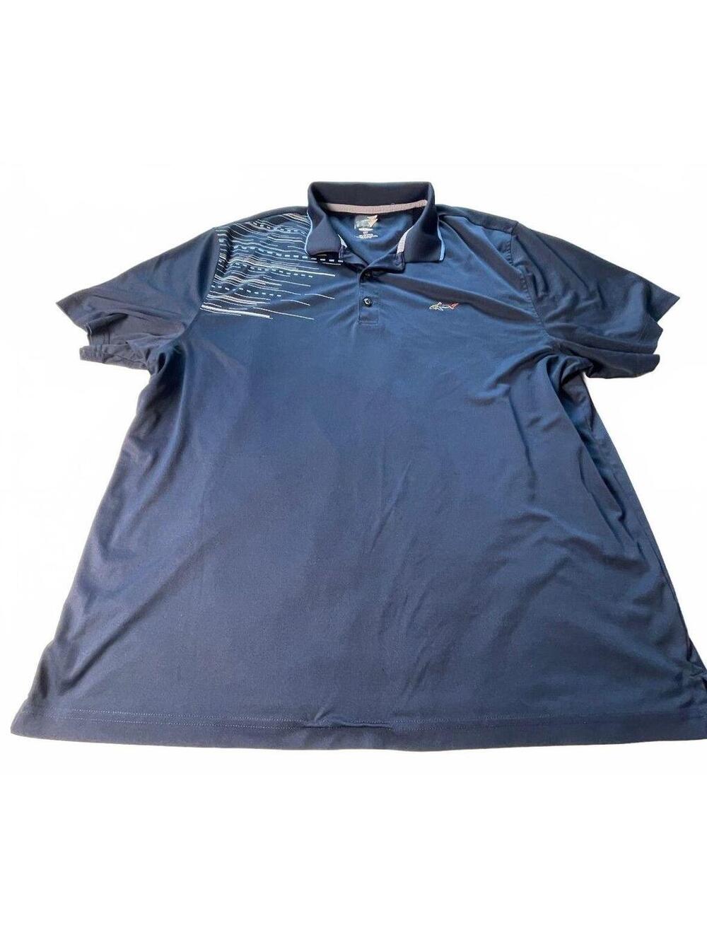 Greg Norman for Tasso Elba Men's Navy Blue Polyester Polo Shirt XXL